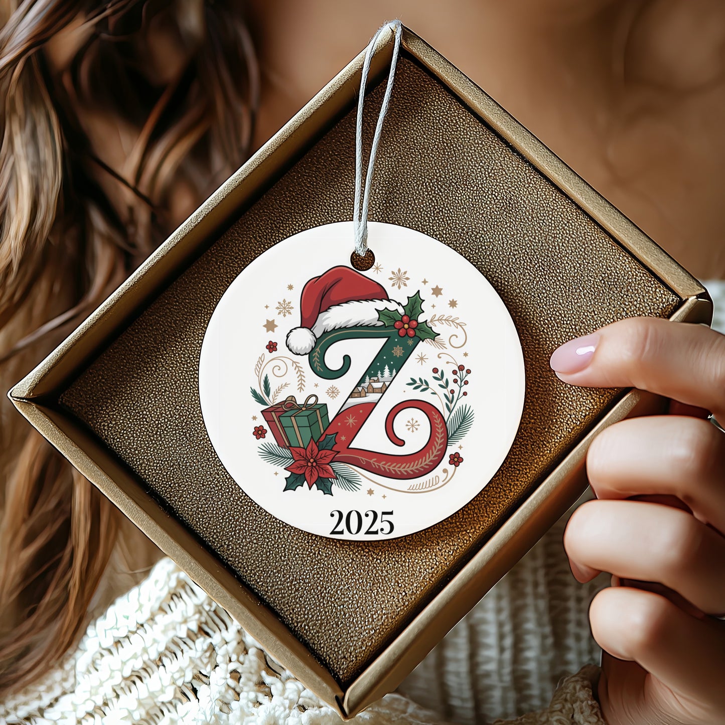 Personalized 2025 Letter Z Christmas Ornament product