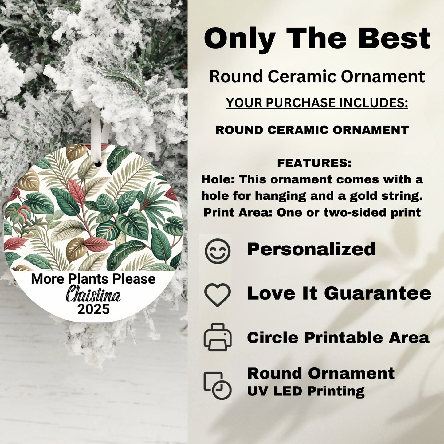 Love It Guarantee Round Ceramic Ornament product type