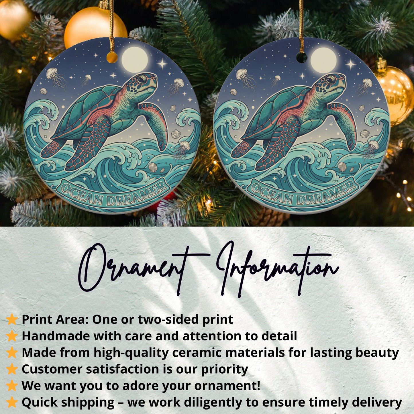 Ocean Dreamer Turtle Themed Ornament product