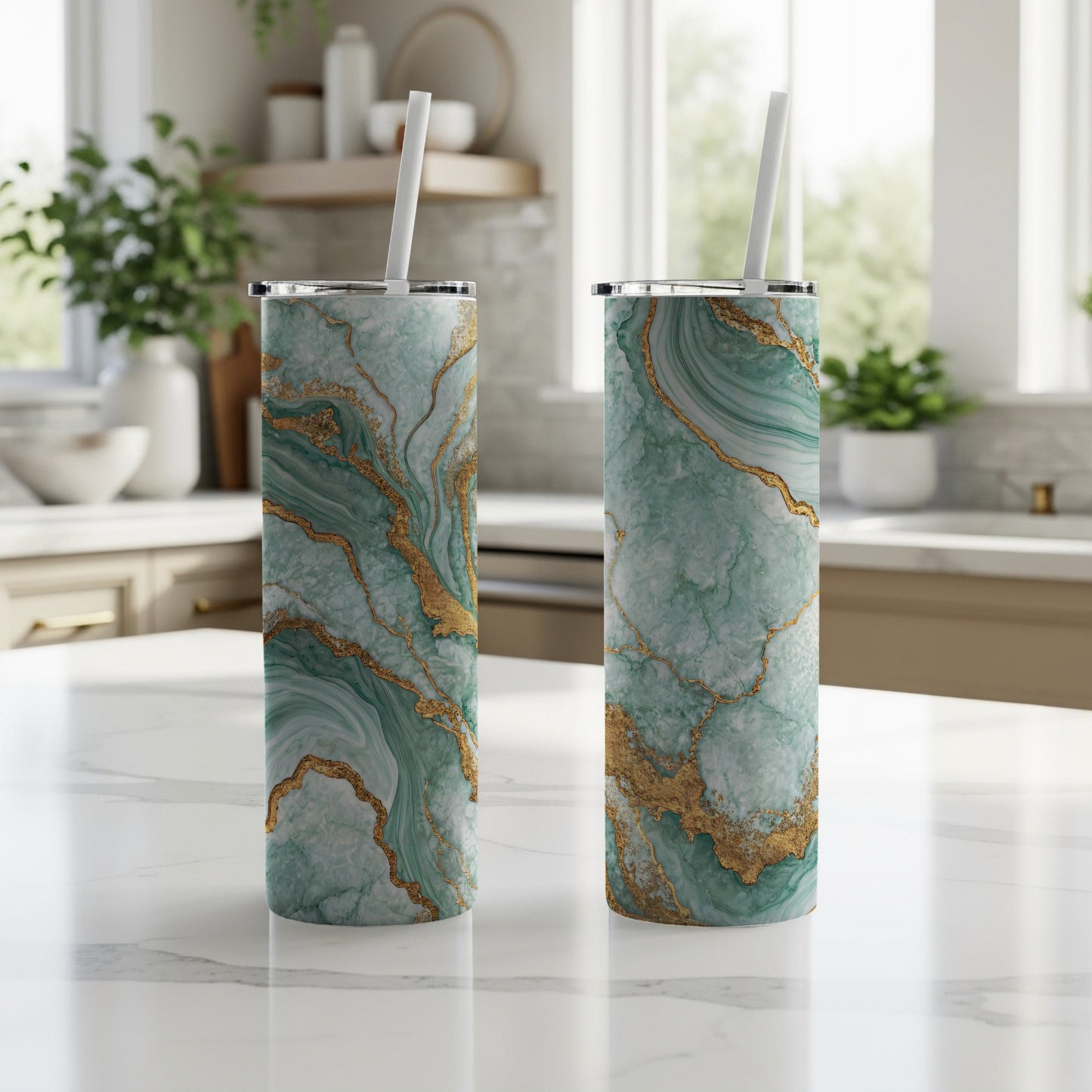 Marble Pattern Double-Walled Insulated Tumbler product