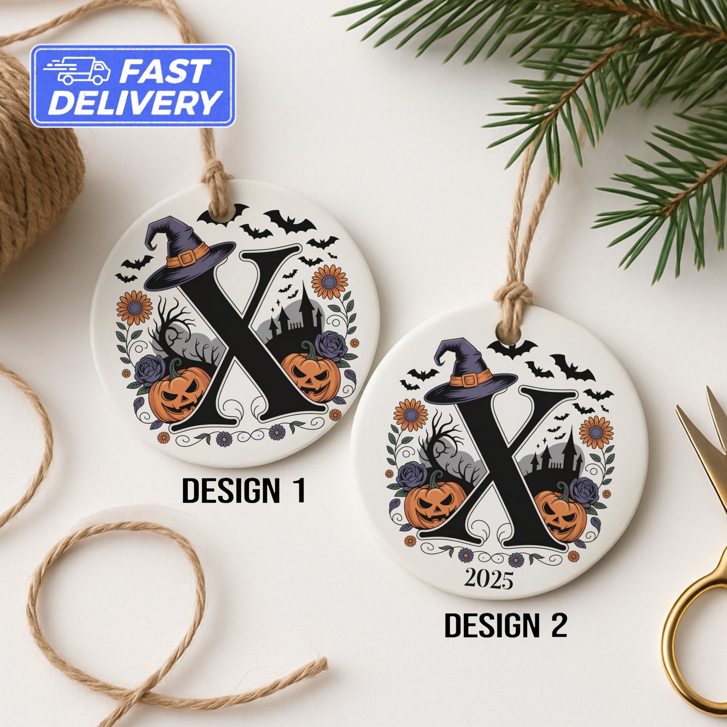 Halloween Pumpkin Witch Customizable Ornament product