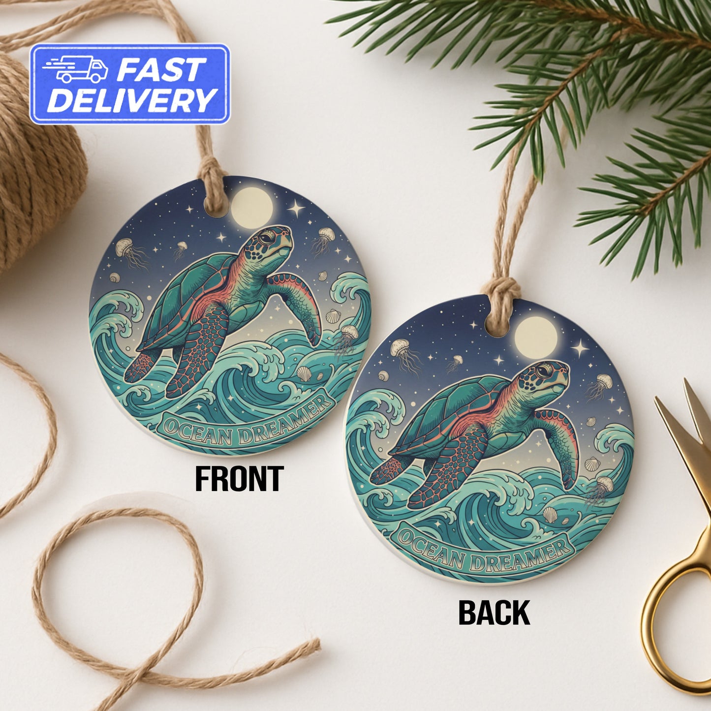 Ocean Dreamer Turtle Holiday Ornament product