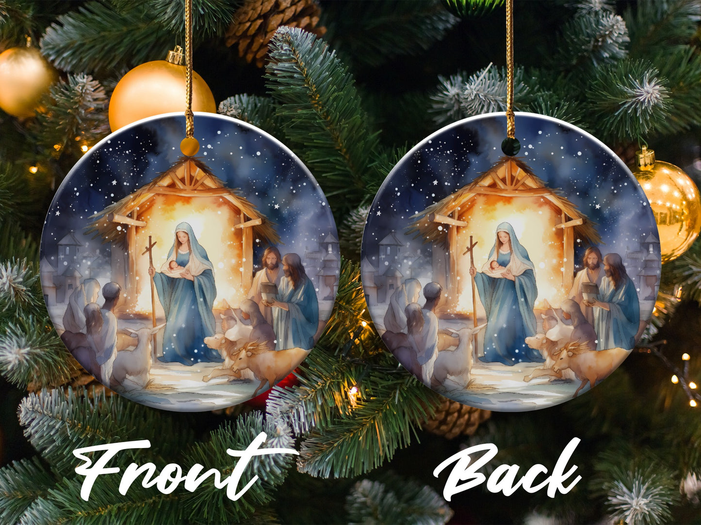 Beautiful Nativity Scene Christmas Tree Ornament product type
