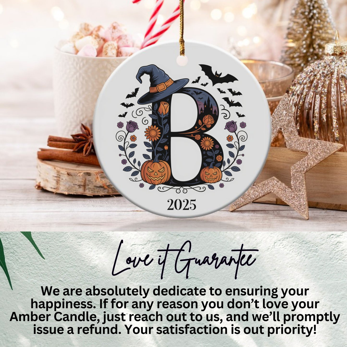Personalized Halloween Monogrammed Ornament product
