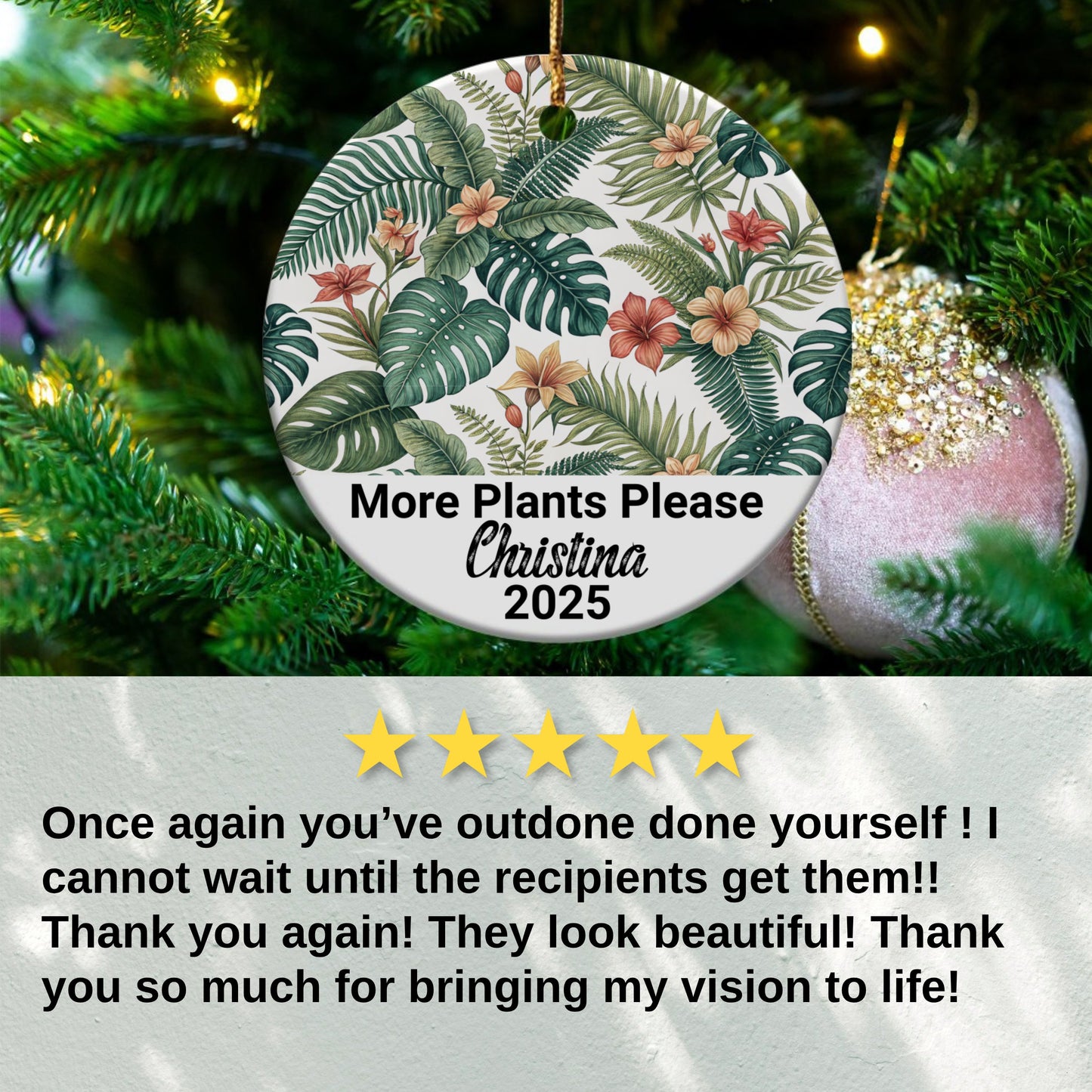 More Plants Please Personalized Ornament product