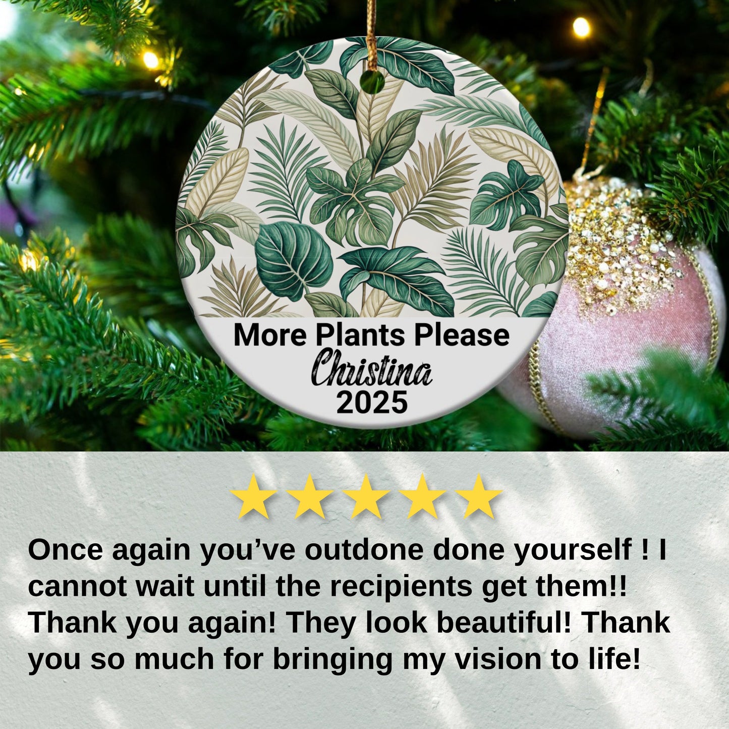 More Plants Please Circle Ornament product type