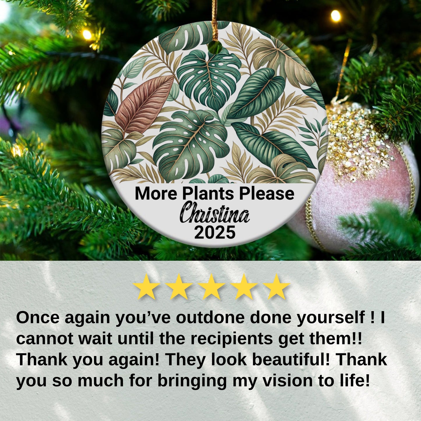 More Plants Please Custom Christmas Ornament product