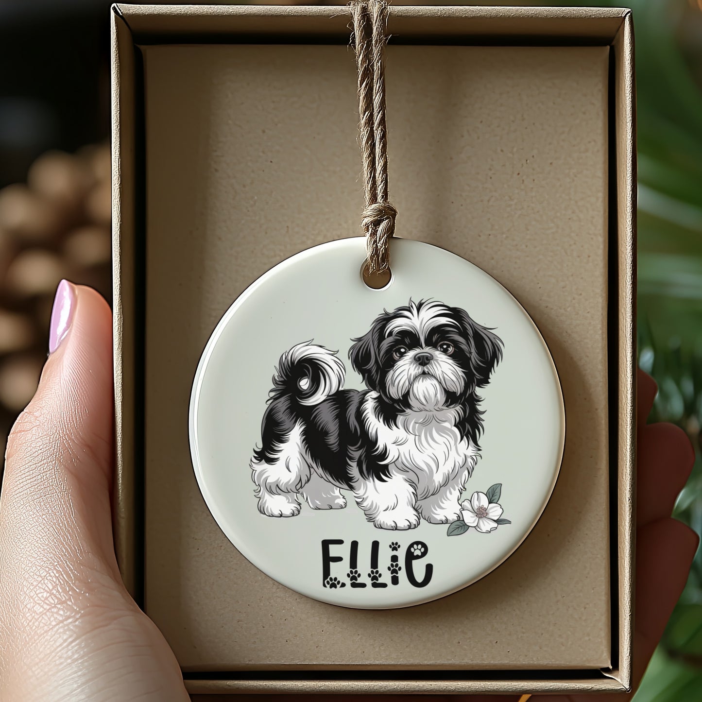 Personalized Dog Name Ornament Cute Pet Lovers Gift product