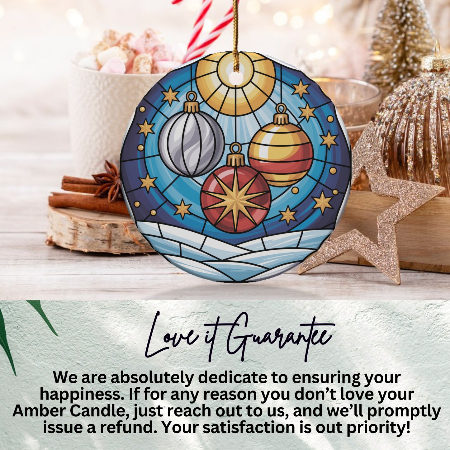 Colorful Holiday Ornaments on Christmas Ornament product