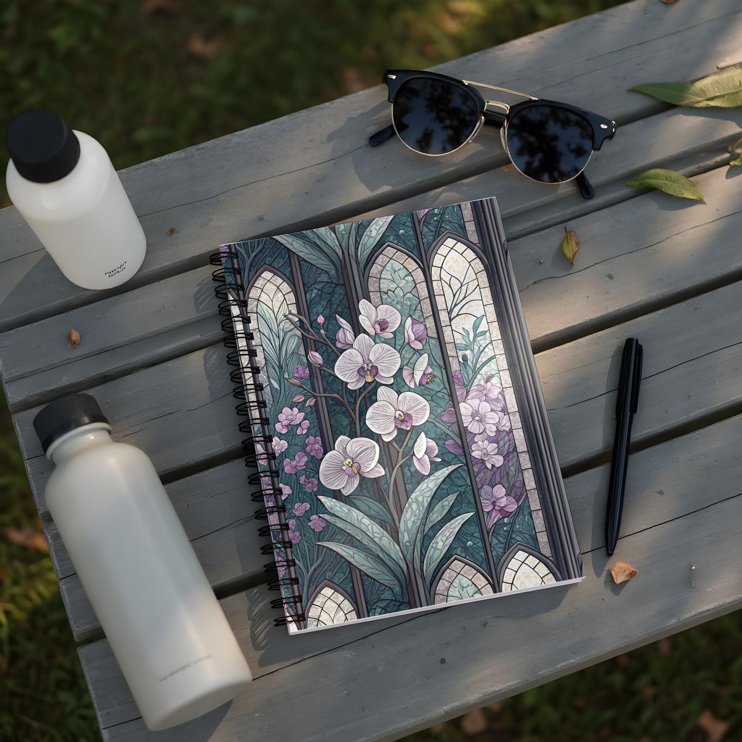 Floral Stained Glass Design Notebook for Art Lovers
