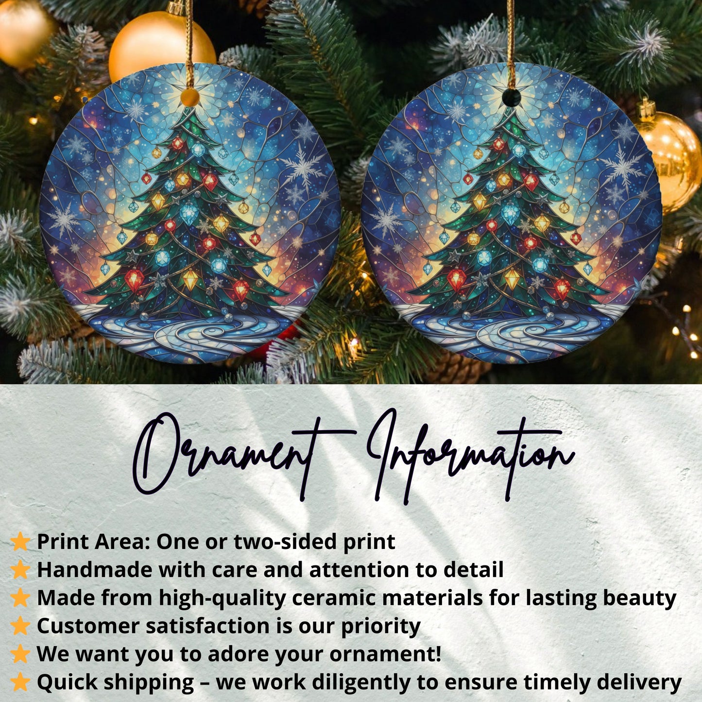 Christmas Tree Design Ceramic Ornament product type