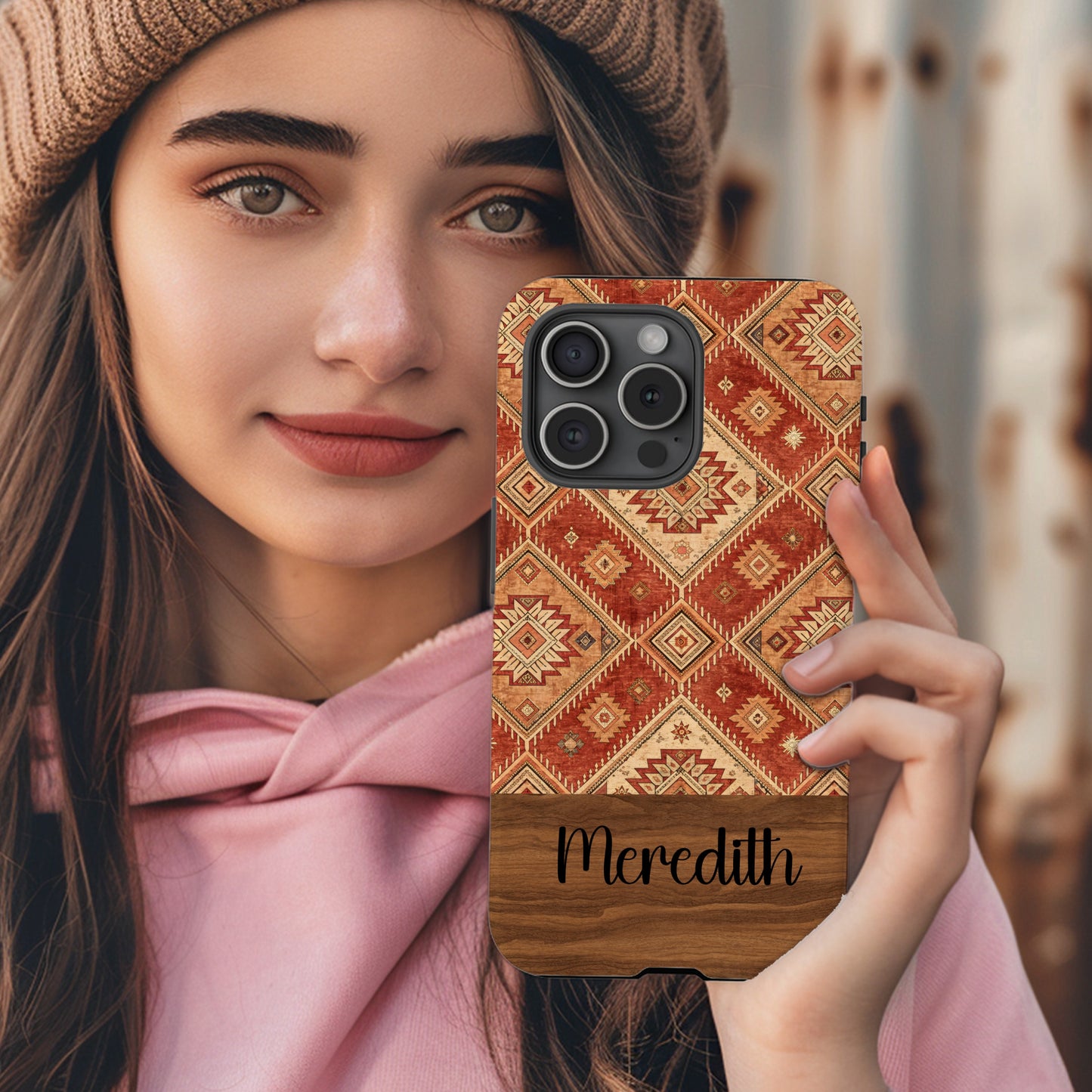 Geometric Diamonds Aztec Pattern Custom Phone Case - Walk Greener