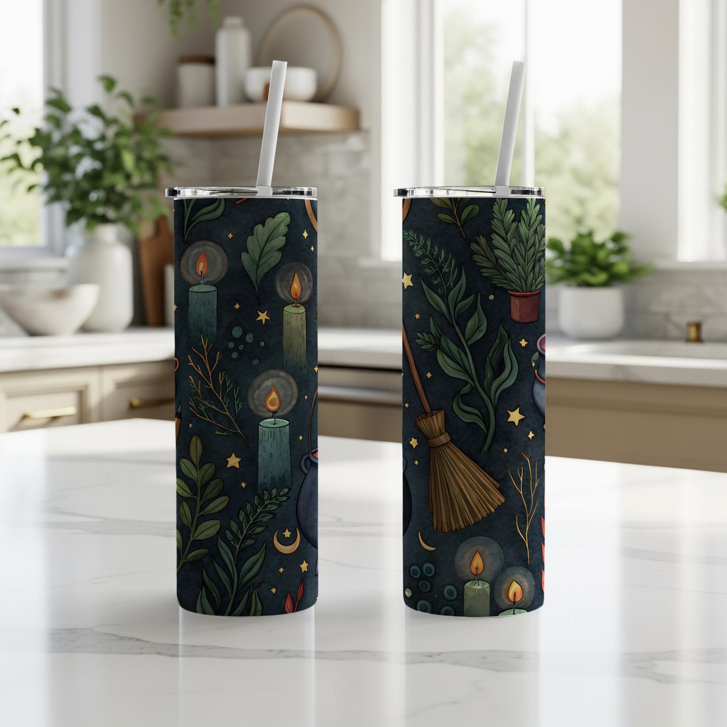 Mystical Candle and Potion Design Tumbler Drinkware