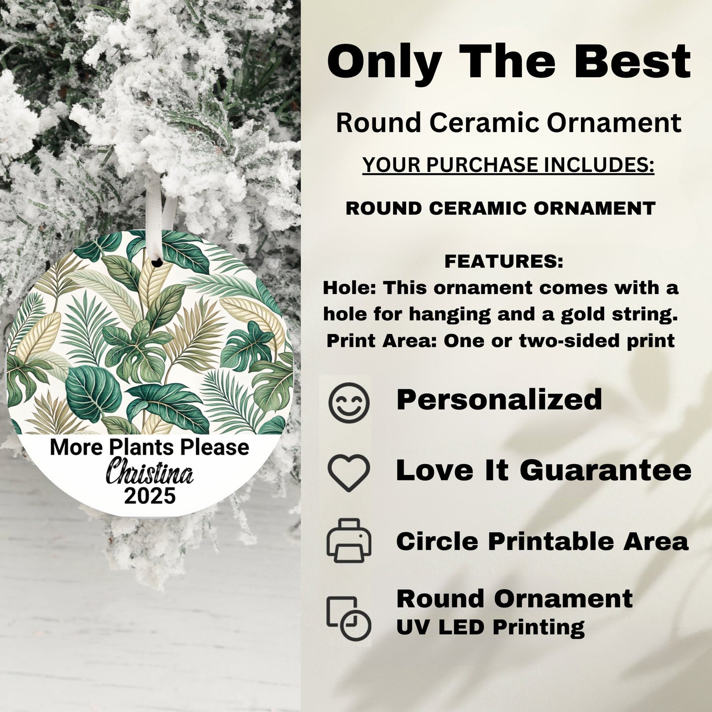 Round Ceramic Ornament More Plants Please 2025 product