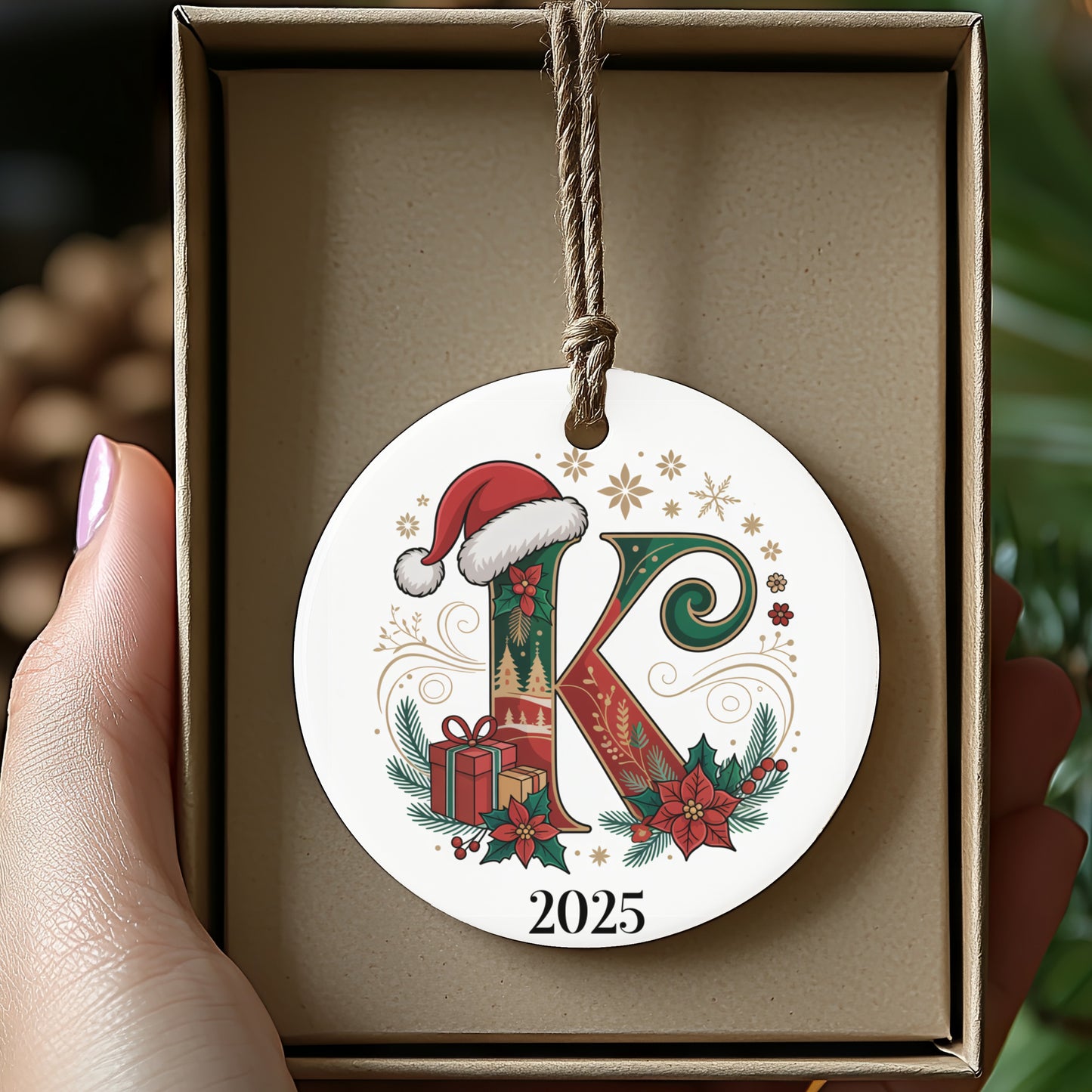 Personalized Festive Holiday Ornament 2025 product