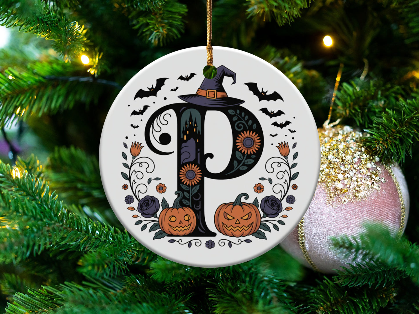 Halloween Themed Initial P Ornament product
