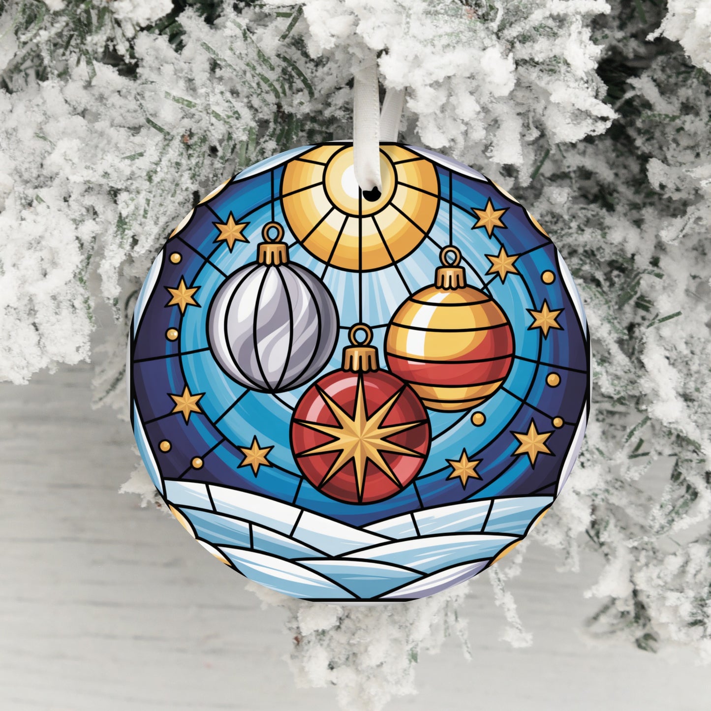 Stained Glass Style Christmas Ornaments Hanging product