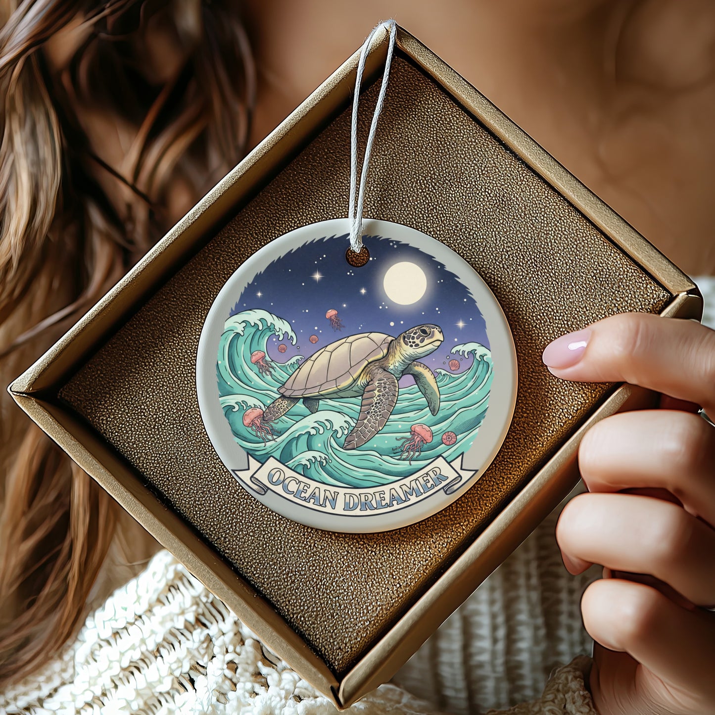 Ocean Dreamer Sea Turtle Night Scene Hanging product