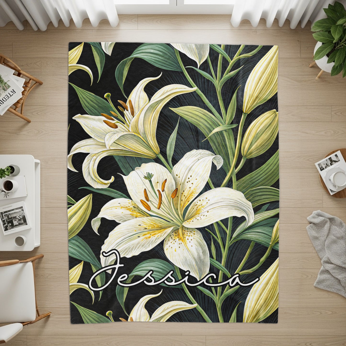 Floral Custom Name Blankets Perfect Personalized Gifts - Walk Greener