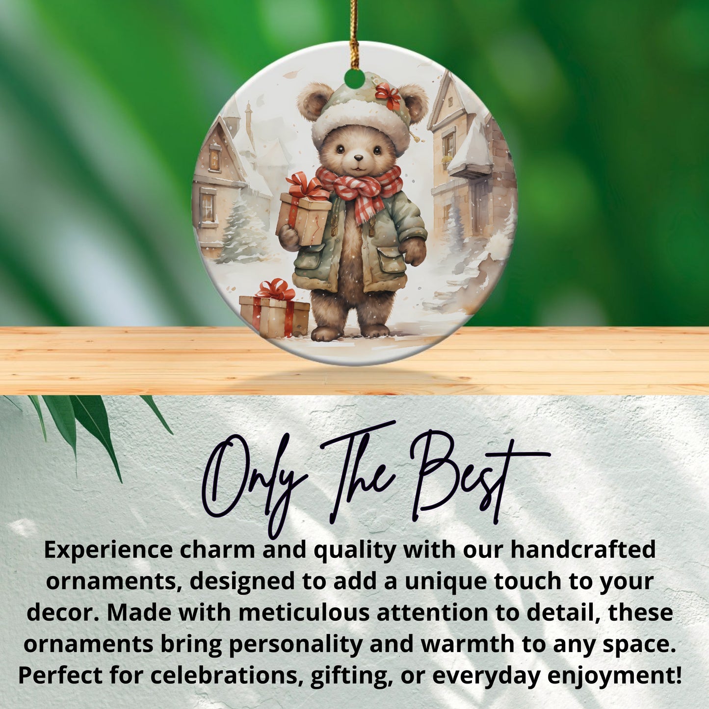 Charming Handcrafted Holiday Bear Ornament product