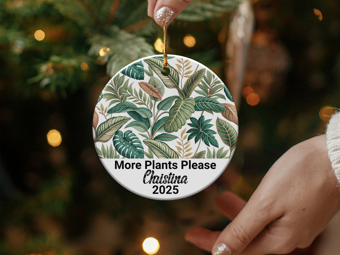 More Plants Please Personalized Christmas Ornament product
