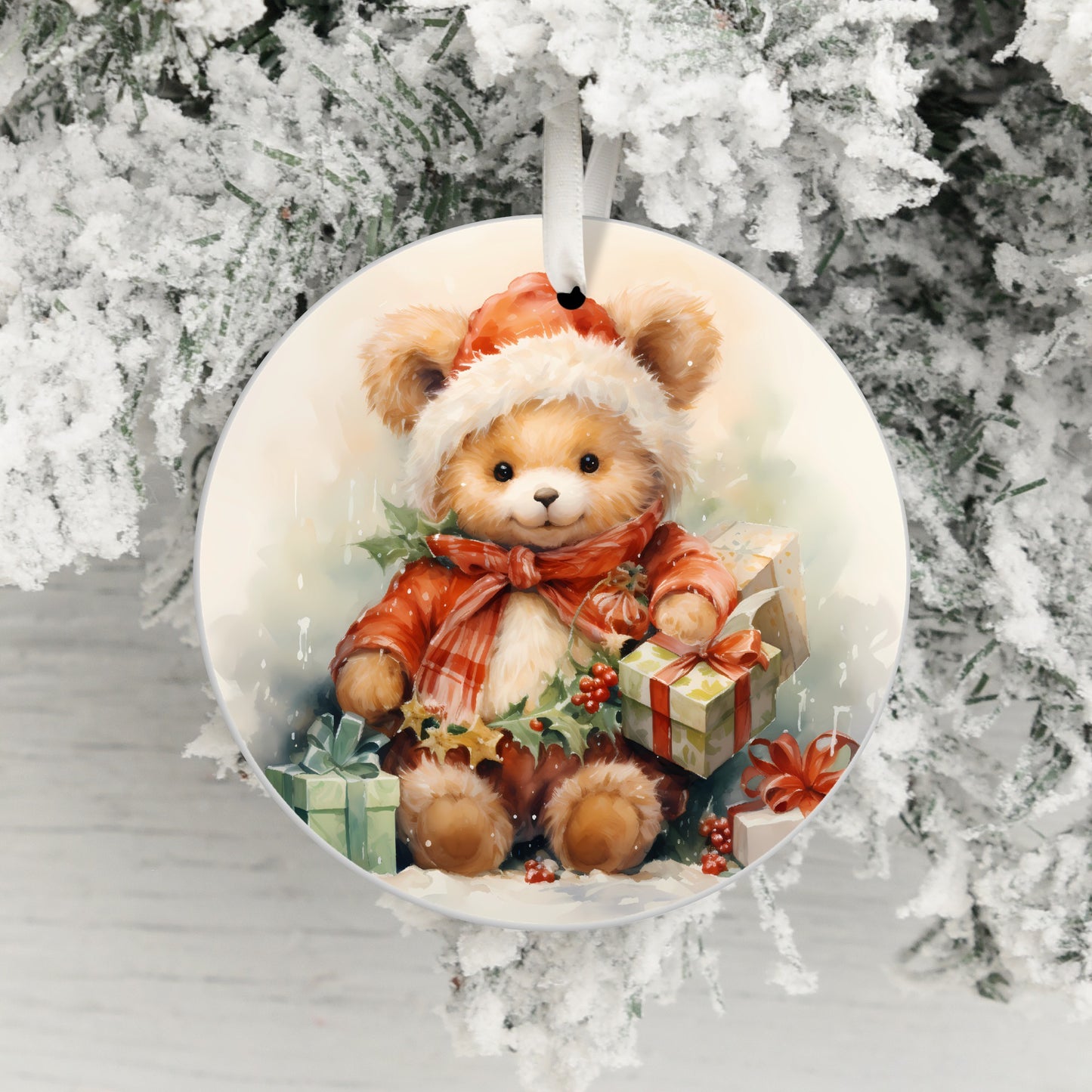 Adorable Holiday Teddy Bear Christmas Ornament product