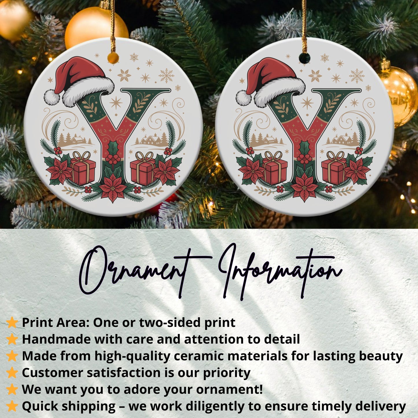 Christmas Holiday Ornaments with Decorative Y product type