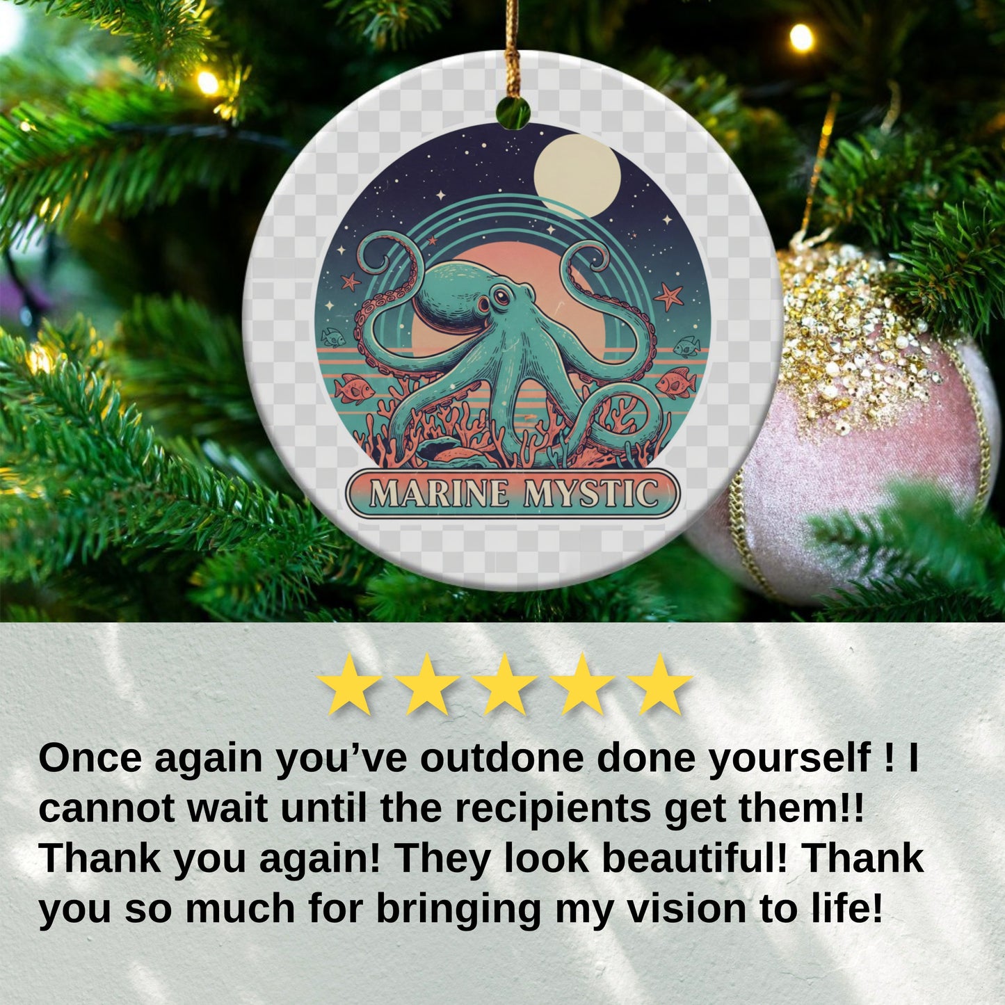 Marine Mystic Octopus Christmas Tree Ornament product type