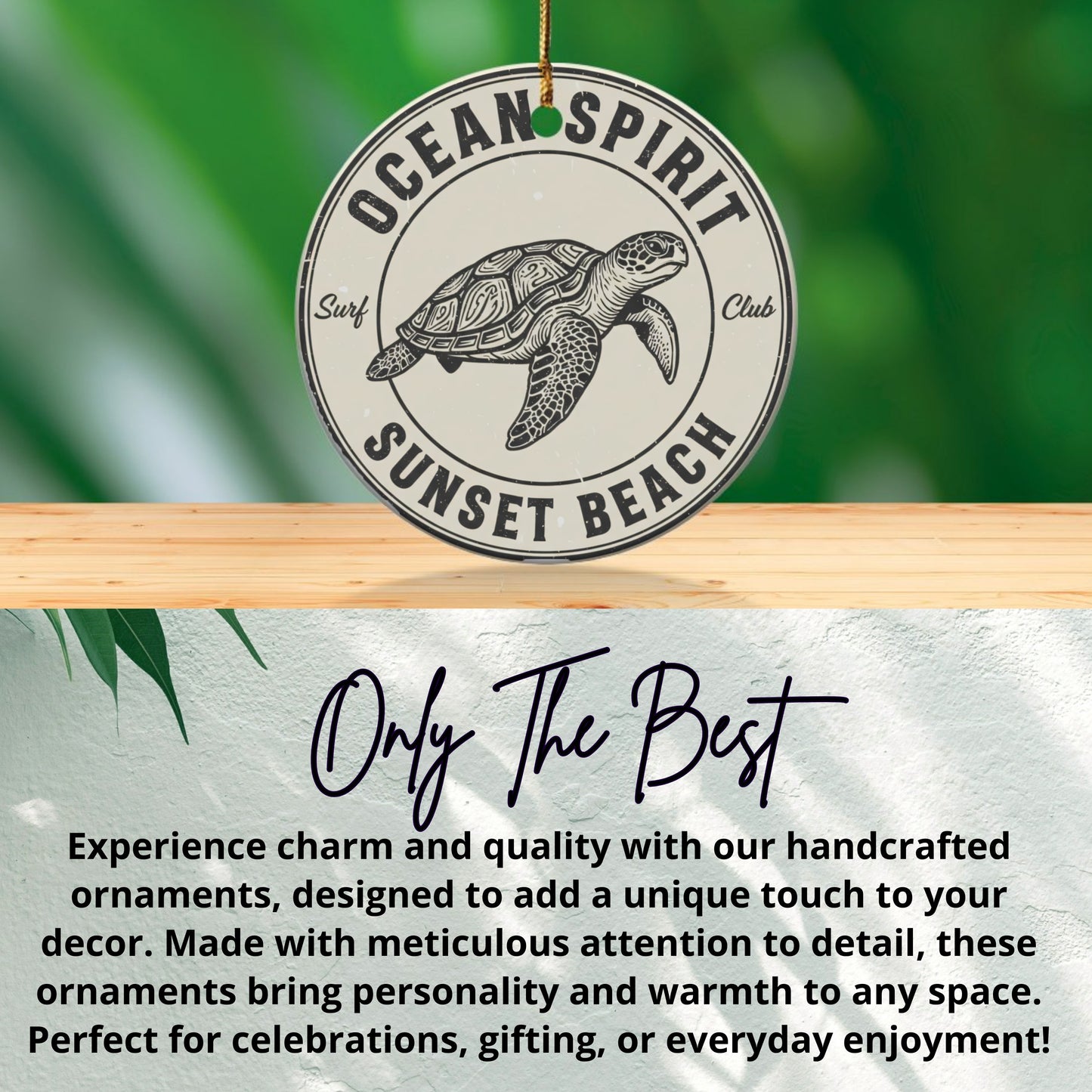 Ocean Spirit Sunset Beach Ornament Surf Club product