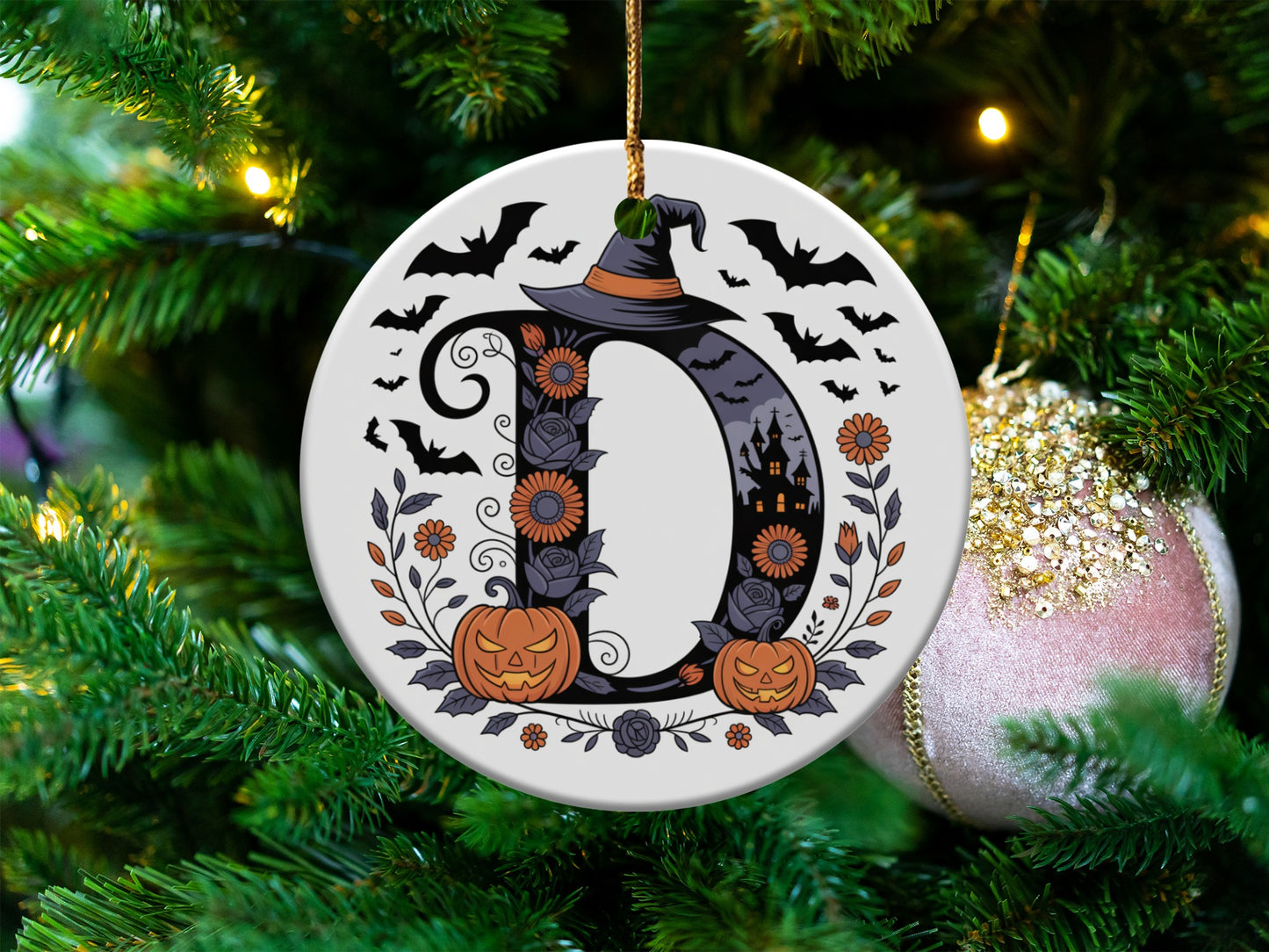 Halloween Themed Ornament with Letter D Design product