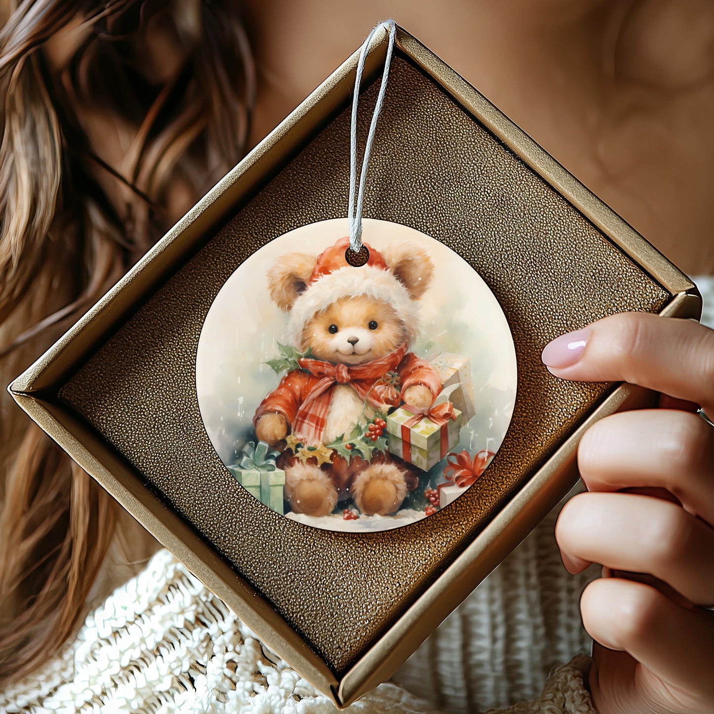 Cute Festive Teddy Bear Christmas Ornament product