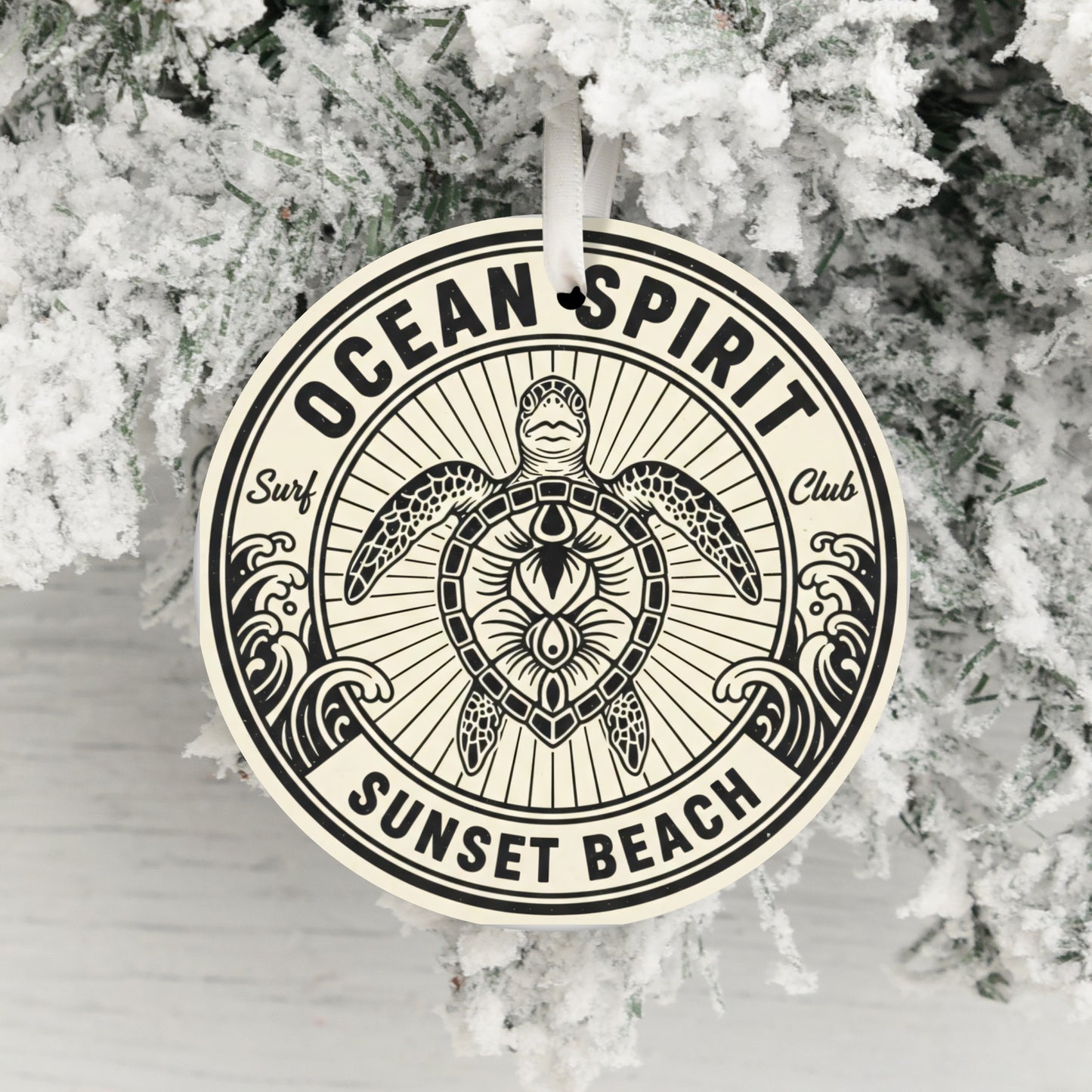 Ocean Spirit Sunset Beach Surf Club ornament product