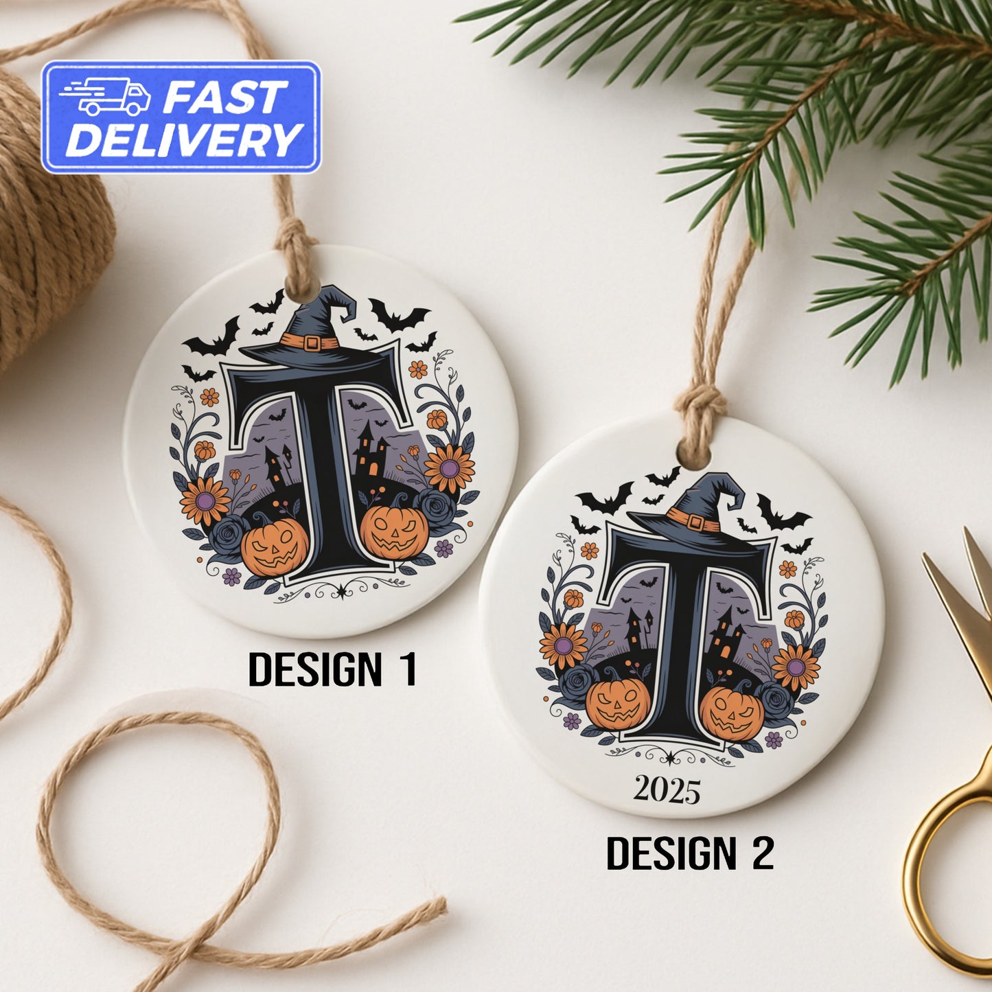 Personalized Halloween Witch Hat Named Ornament product