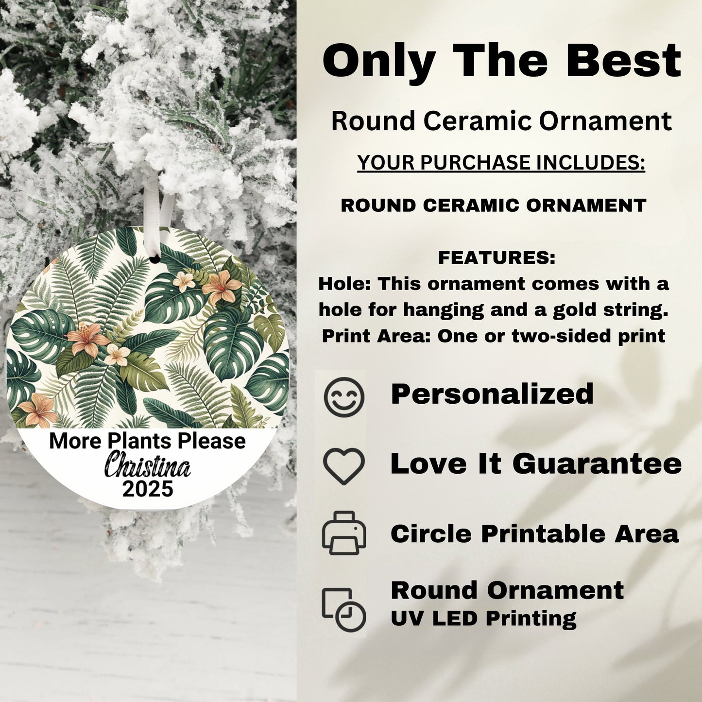 Only The Best Round Ceramic Ornament product type