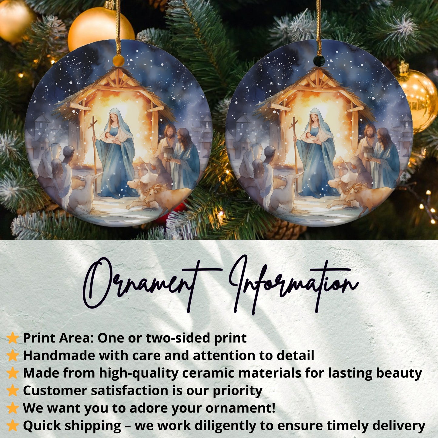 Nativity Scene Christmas Ornament Beautiful Holiday product type