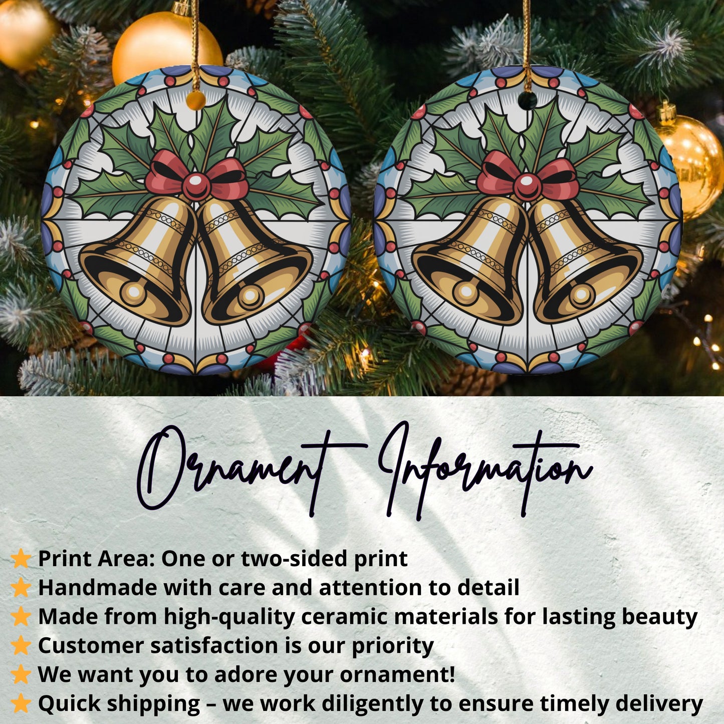 Elegant Festive Christmas Bells Ornament product type