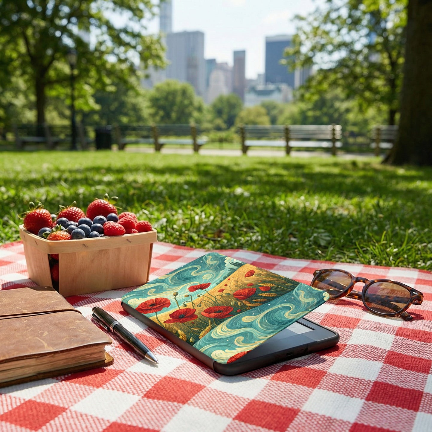 Scenic Tablet Cover with Nature Inspired Artwork Design