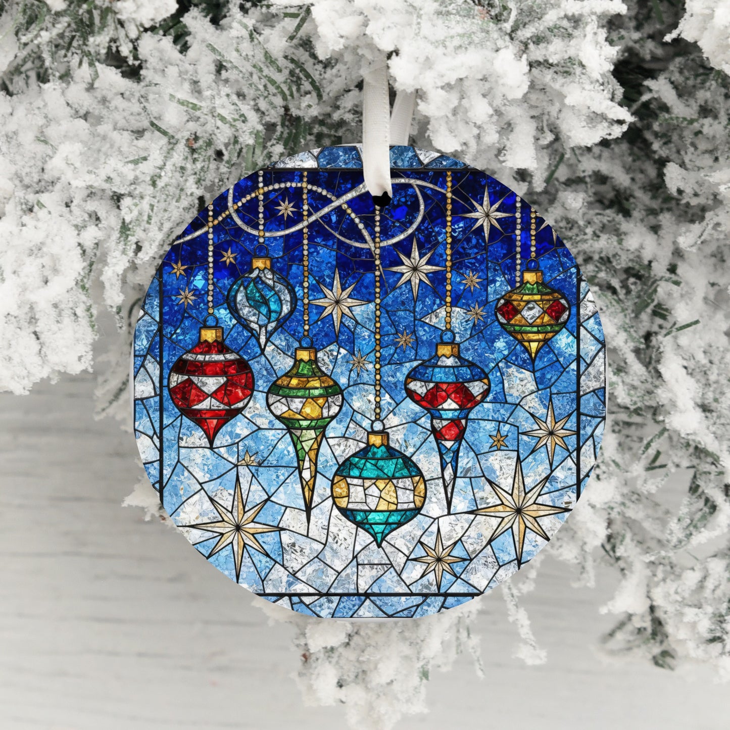 Colorful Geometric Holiday Tree Ornament product