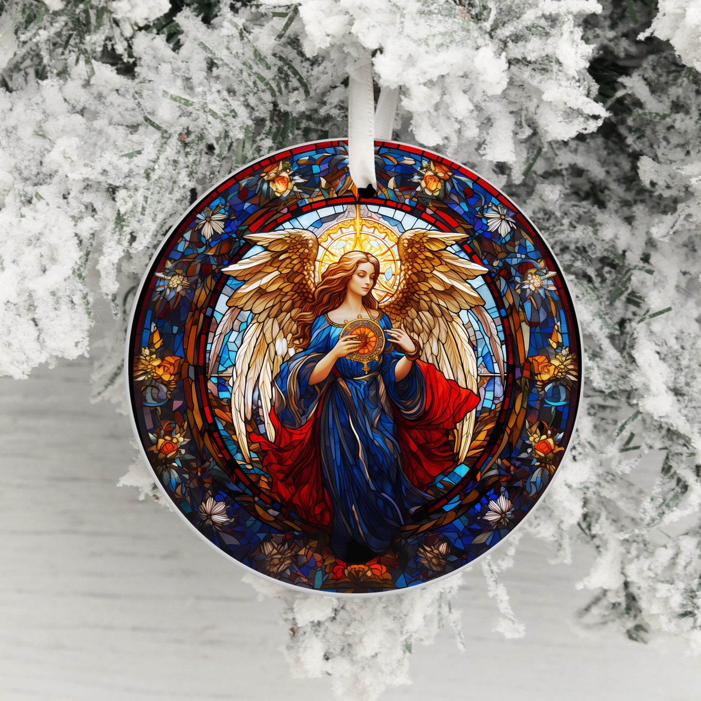 Stunning Stained Glass Angel Christmas Ornament product type