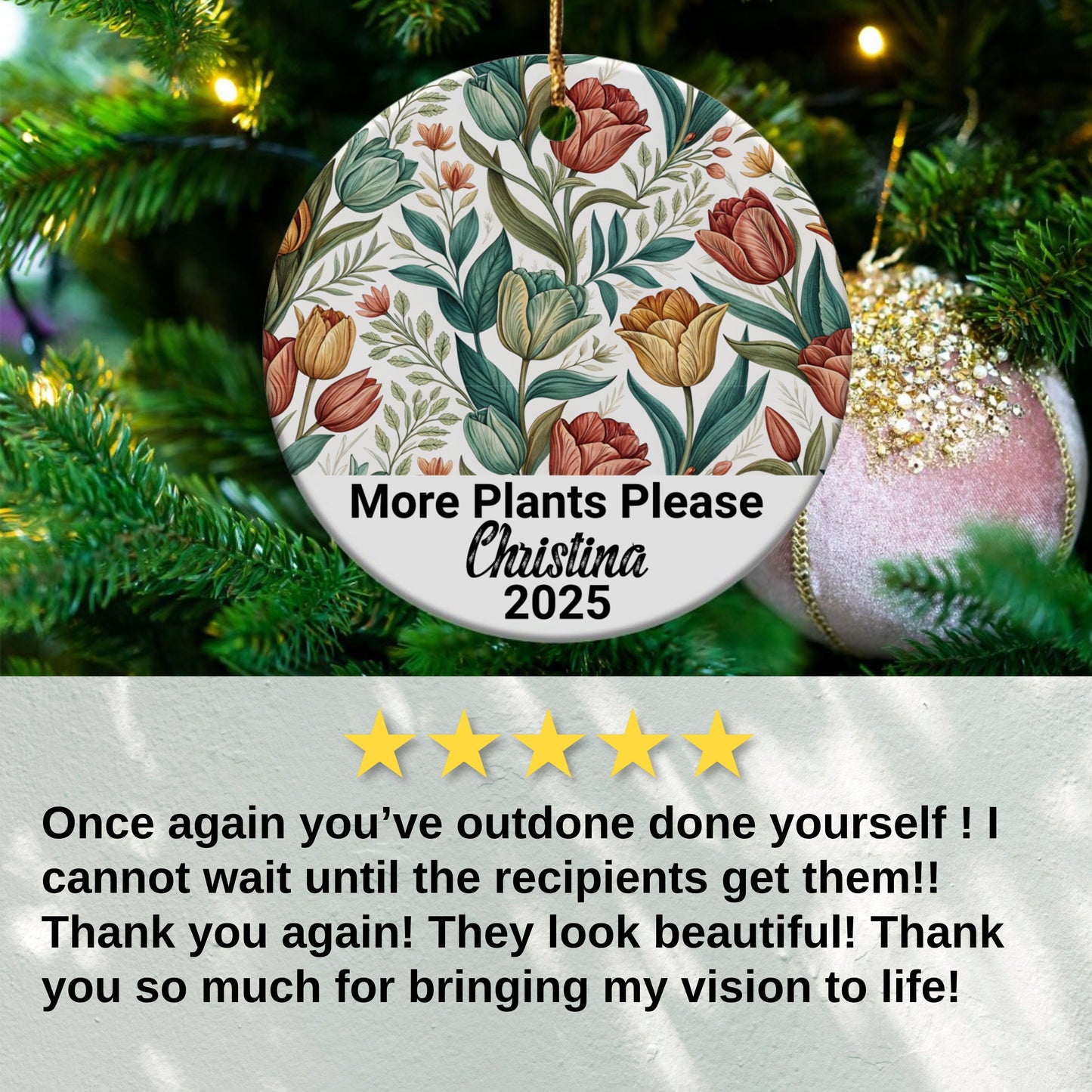 Personalized More Plants Please Ornament product