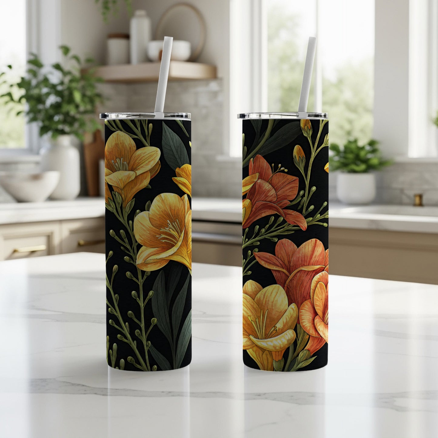 Elegant Floral Pattern Insulated Tumblers product type