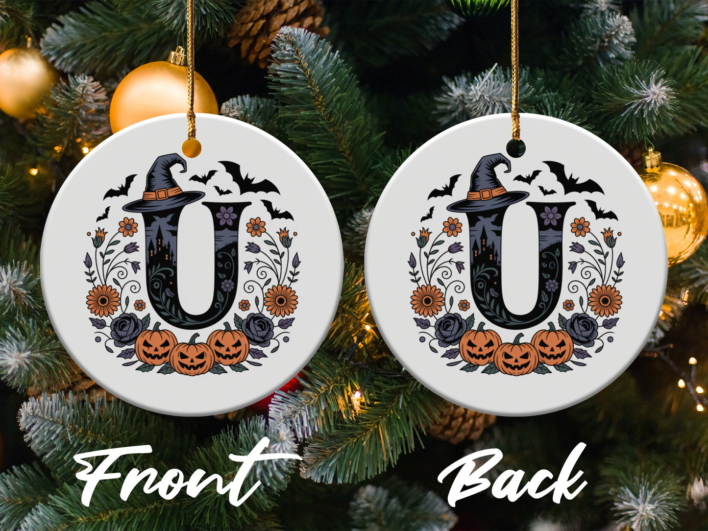 Halloween Witch Initial Letter Ornament product