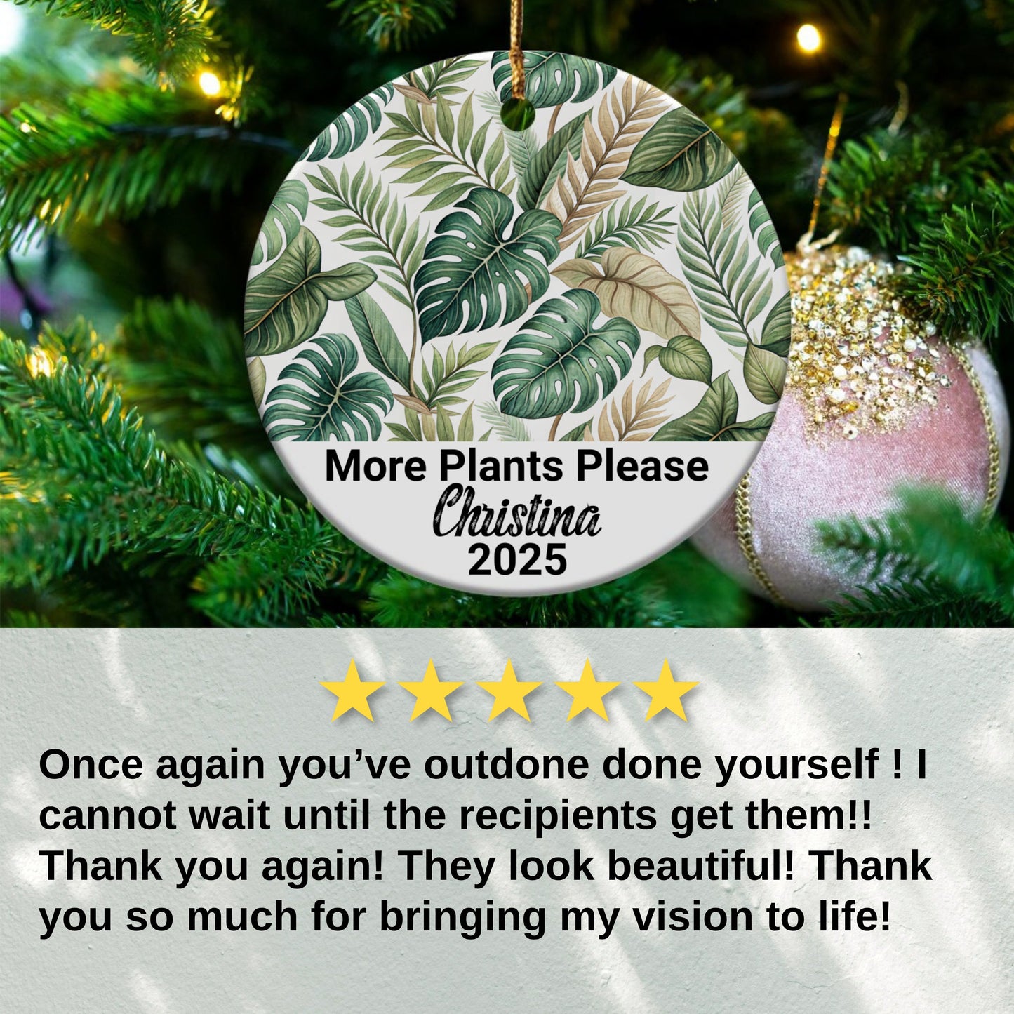 More Plants Please Personalized Ornament product