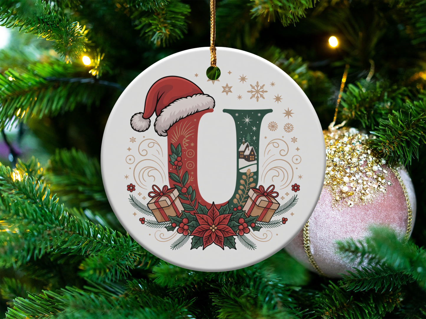 Festive Christmas Ornament with U Design product type