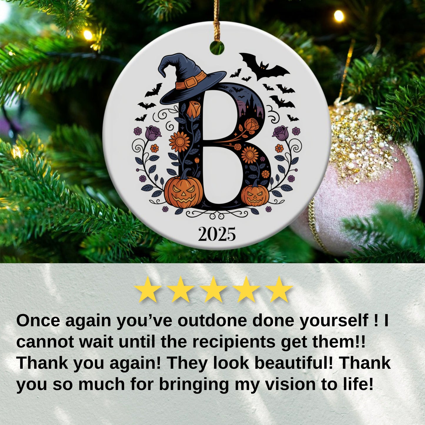 Personalized Halloween Ornament with Initial B product type