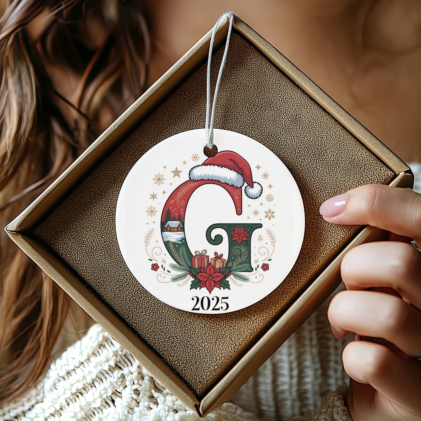 Festive Personalized Initial Christmas Ornament product