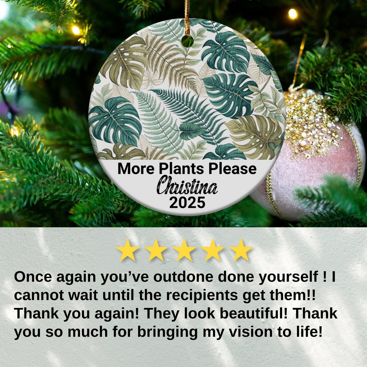 More Plants Please Personalized Ornament product