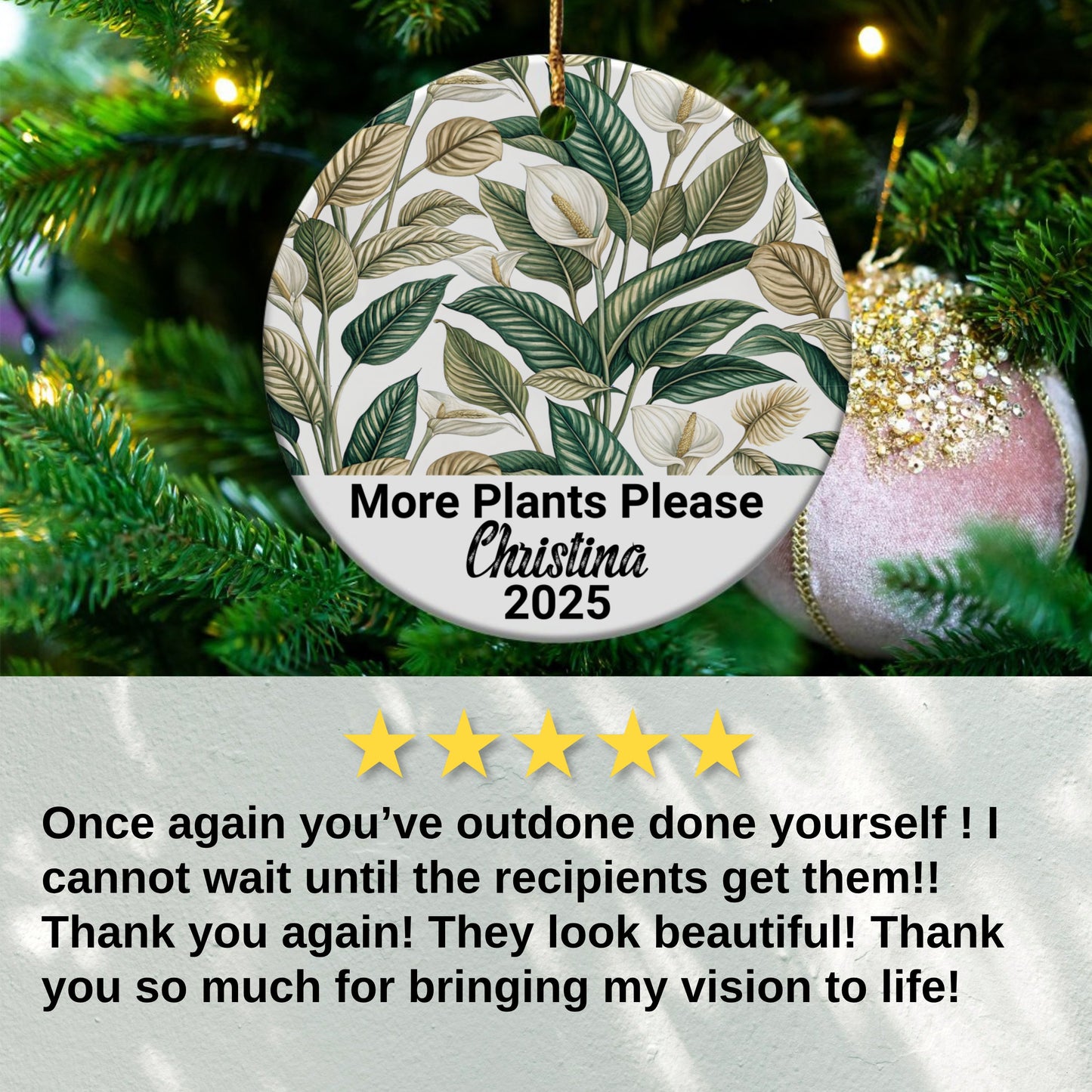 Personalized More Plants Please Christmas Ornament product