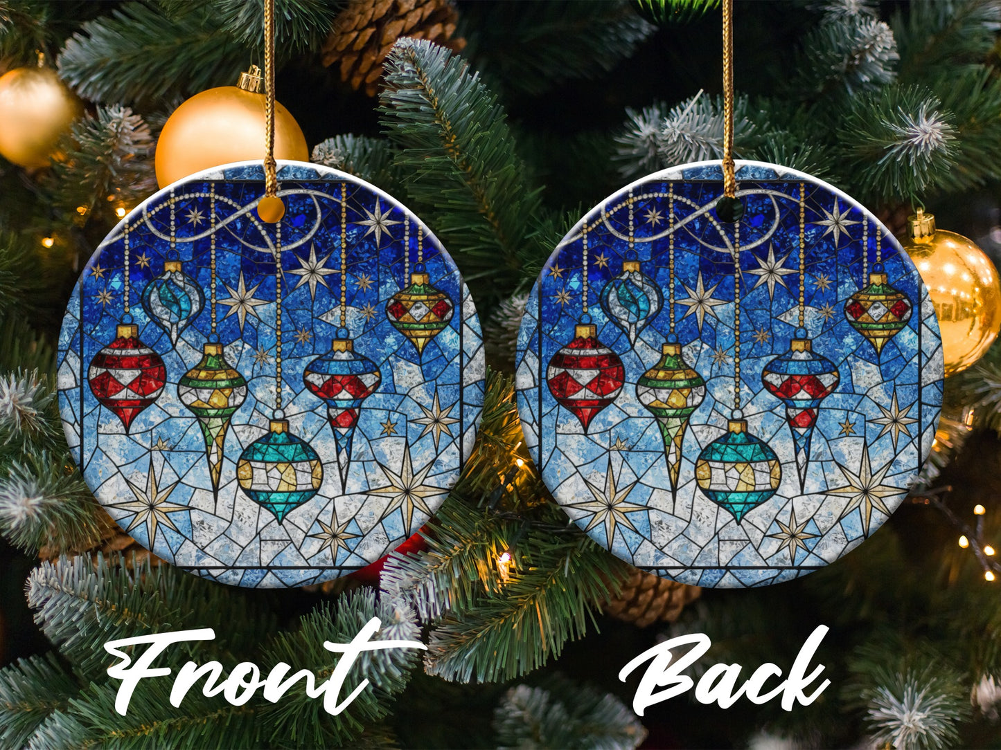 Festive Ornaments Design Front Back View Product Type