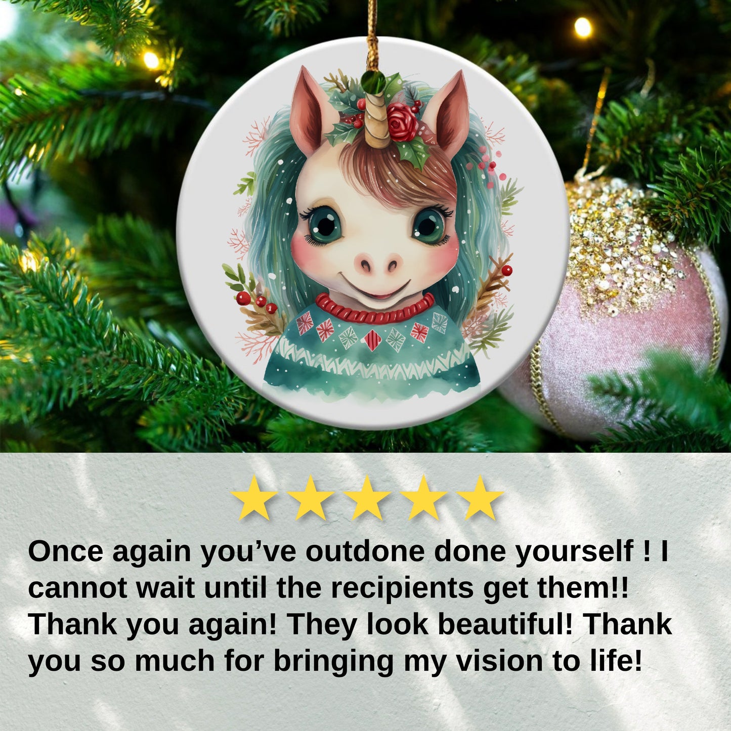 Cute Horse Christmas Ornament for Tree Decoration product